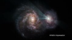 Observan un par de galaxias en una batalla en el espacio profundo